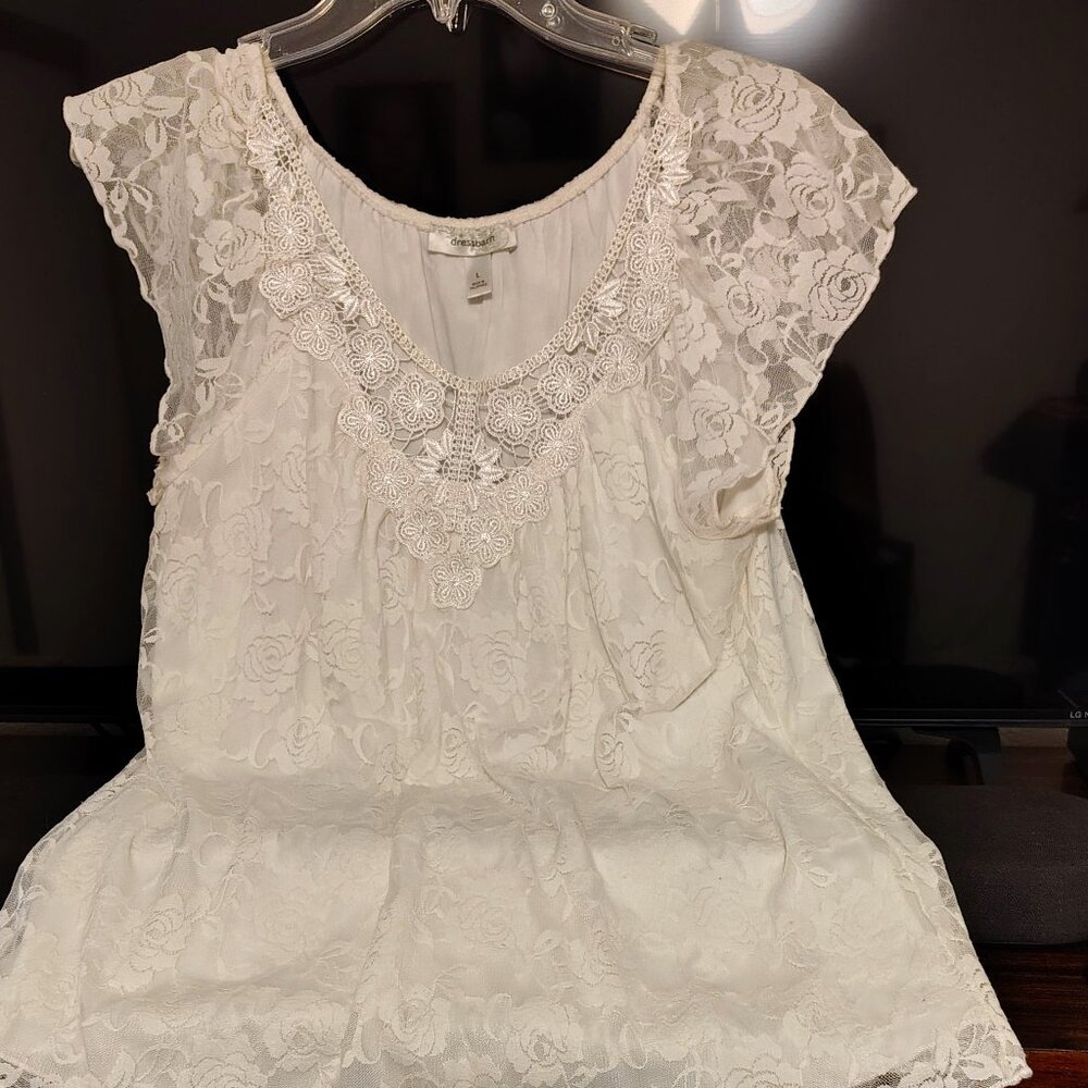 Dress Barn Womens Lace Top Large